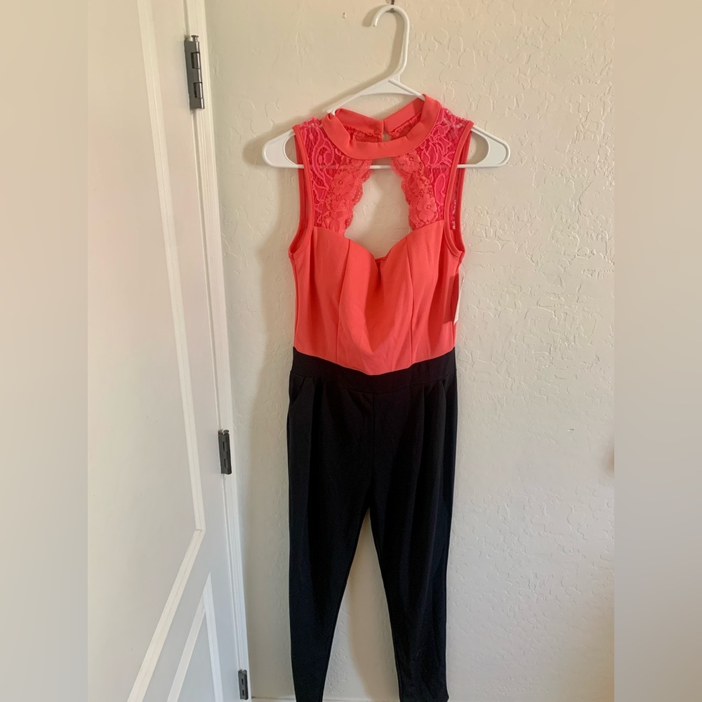Black and Pink Italy Moda Jumpsuit